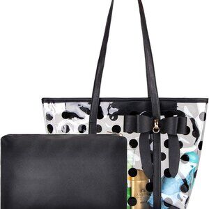 Women Waterproof PVC Clear Tote Bag Large Organizer Work Beach Travel